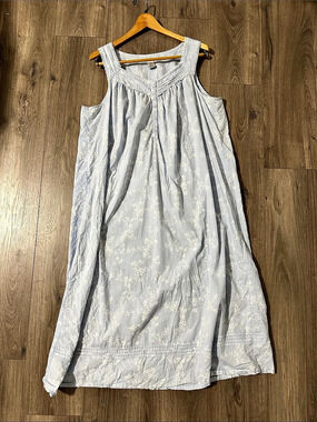 Croft & Barrow Intimates Floral Cotton Nightgown Blue & White Size 2X